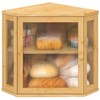 viewcare Corner Bread Box for Kitchen Counter, Bamboo Wood Large