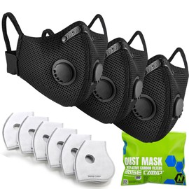 BASE CAMP M Plus Dust Face Mask with Extra 6 Activated Carbon Filters for Woodworking Construction Mowing Cycling (3)