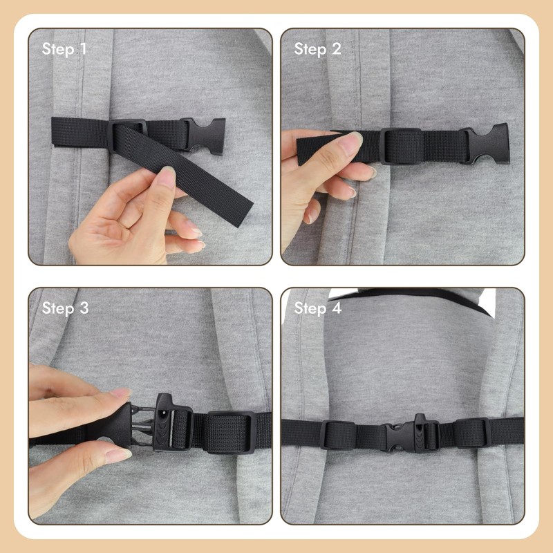 Icyowls Pack of 2 Adjustable Chest Strap Backpack, Nylon Backpack