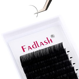 Eyelash Extensions 16mm FADLASH D Curl Lash Extensions 0.20 Thickness Premium Silk Classic Eyelash Extensions Supplies (0.20-D, 16mm)