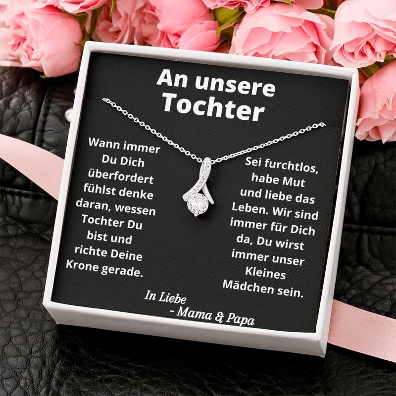 An Unsere Tochter Geschenk von Mama und Papa, Cubic Zirconia