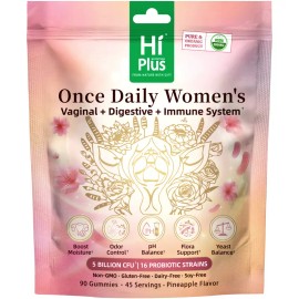 Women’s Probiotic Gummies with Prebiotic Fiber – 5 Billion CFU, 16 Strains, Pineapple Flavor, 90 Count