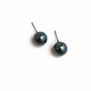 Leetie Lovendale Black Pewter Pearl Lucite Ball Stud Earrings
