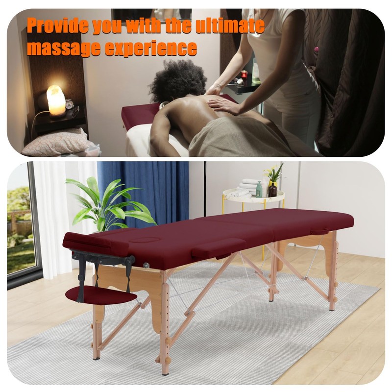 VIRRMO Portable Massage Table with Neck Stretcher, 84 inch Adjustable