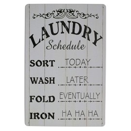 Hioni Laundry Schedule, Metal Tin Sign, Vintage Plaque Home Wall Decor