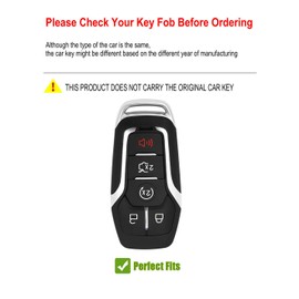 YONUFI Key Fob Cover for Ford Mustang F150 Fusion Explorer Edge Lincoln MKZ Remote Case Protector Metal Keychain