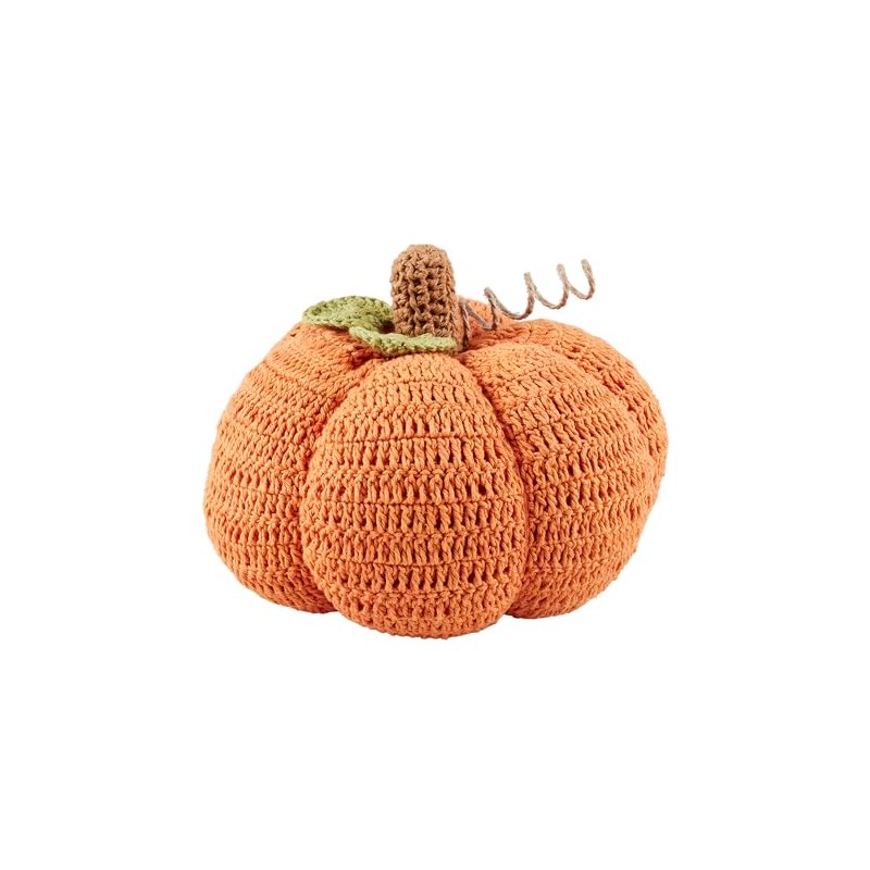 Mud Pie Crochet Lg Stuffed Pumpkins, Orange
