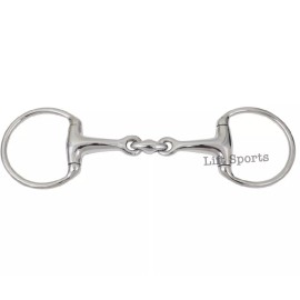 Lift Sports EGGBUTT Snaffle Horse Bit Lozenge Fat Double Joint Oval Link Stainless Steel New - 4 Inch