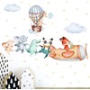TOARTi Woodland Funny Animals Wall Stickers for Nursery Wall,Airplane Flying