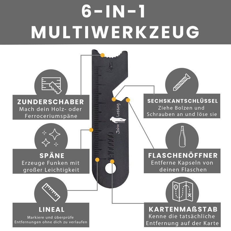 John Lossag - Fire Steel Outdoor Set - Flint, Kienspan,
