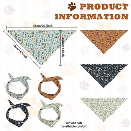 arricraft 4 Pcs Polyester Pet Bandanas, Adventure Outdoor Woodland Camping Dog Scarf Washable Triangle Fabric Pet Bandanas for Small Medium Large Cat and Dog Clothing Accessories 26.7x18.9 Inch