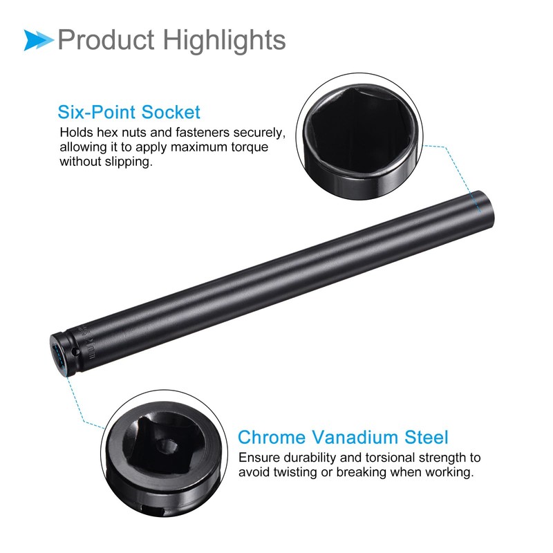 CoCud Deep Impact Socket Set 21mm Socket 12" Long 1/2"