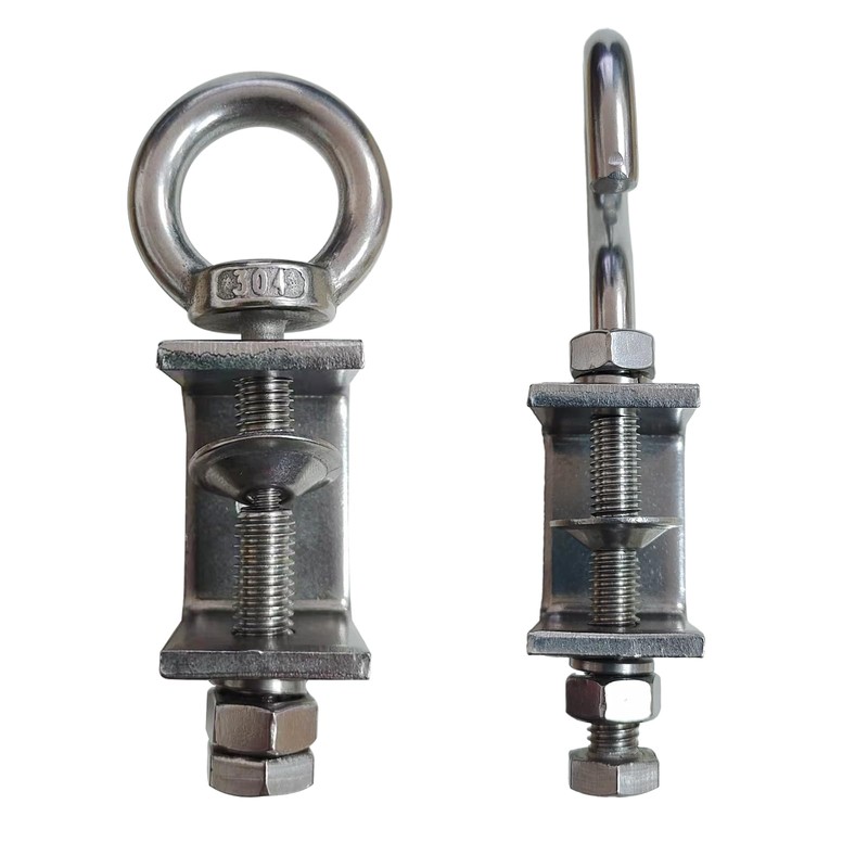 4Pcs Stainless C Clamp with Ring;Heavy Duty Hanging J Hook/pipe