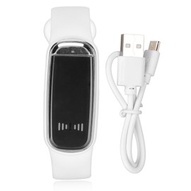 Digital Watch LED Screen 12/24 Hour Rechargeable Stylish Electronic Wrist Watch for Men WomenWhite