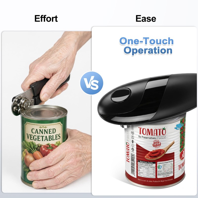 Automatic Electric Can Opener for Seniors & Arthritis, One-Touch Hands-Free