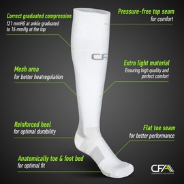 High-Quality Compression Stockings for Men and Women - Ankle Protection and Metatarsal Support - Flat Top Seams - for Running, Cycling, Jogging, Convalescence, Blood Circulation, Flying - Made in the EU, m