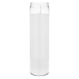Mega Candles 3 pcs Unscented White 7 Day Glass Container Devotional Prayer Candles, Premium Wax Candle 2 Inch x 8 Inch, Sanctuary, Vigils, Prayers, Blessings, Religious, Memorials, Remembrance