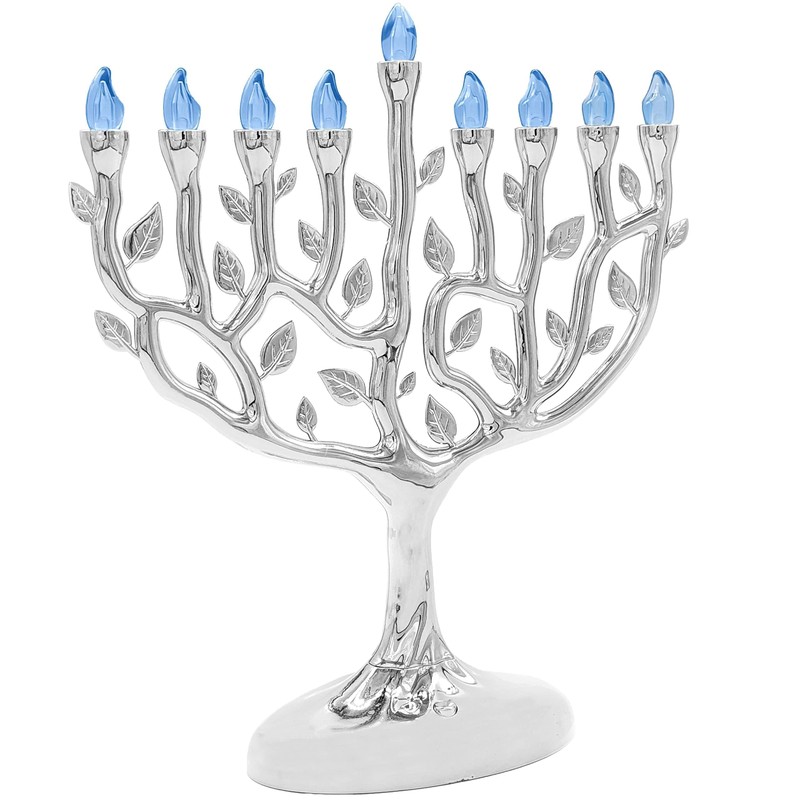 The Dreidel Company Large 12 Inch High LED Electric Silver