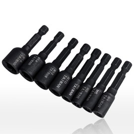 Yakamoz 8Pcs M4-M16 Screw Tap Socket Set 1/4 Inch Hex Shank Quick Change Machine Tap Holder Thread Taps Adapter for Impact Driver