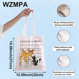 WZMPA Thumper & Bambi Tote Bag Flower & Faline Fans Gift Love Is A Song Bambi Shoulder Bag Bambi Merchandise, Love is a Song Tg, Large