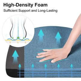 Shinnwa Kitchen Chair Cushions Set of 4, Non-Slip Dining Chair Cushions with Ties and Machine Washable Cover, 4 Pack, 17 x 16.5 x 2in, Blue