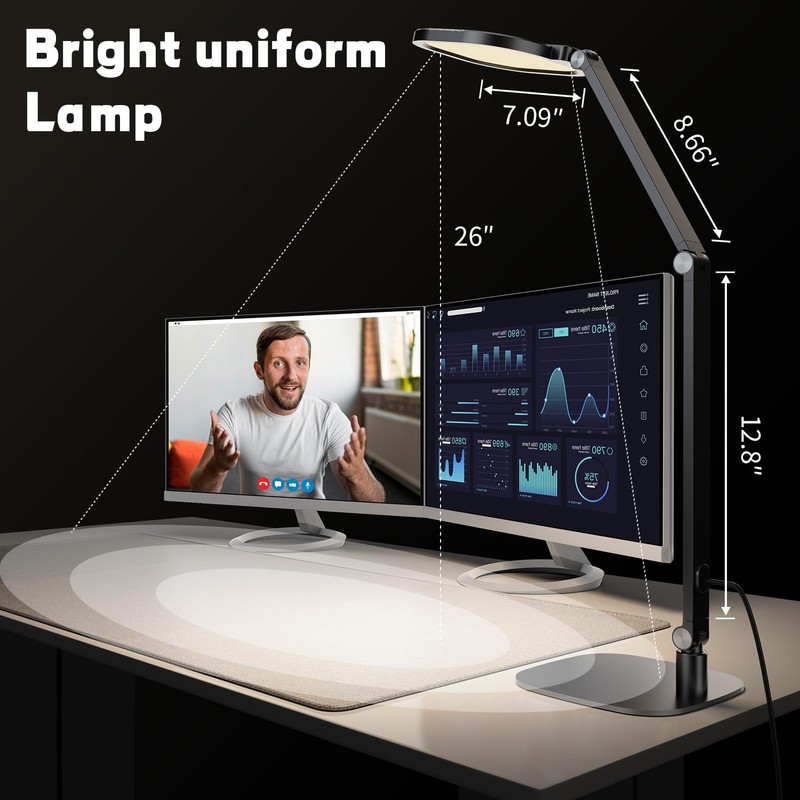 LitONES LED Desk Lamp for Home Office, Eye-Caring Modern Desk