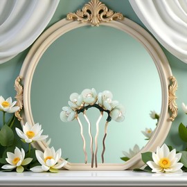 Green Hair Fork Clip,Chinese Style Vintage Hairs Stick Hairpin U Shaped Hairpin Hair Pin Fork Sticks Side Hairs Comb 4 Prong Bun Pins Accessories