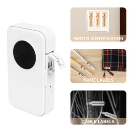 AIMO D35 Label Maker Mini Thermal Label Printer Pocket Machine All in One BT Connect Adhesive Tag DIY Date Journal Study Sticker Labeling with 3pc Label Roll Compatible with iOS Android for Retail Store Home & Office Organization