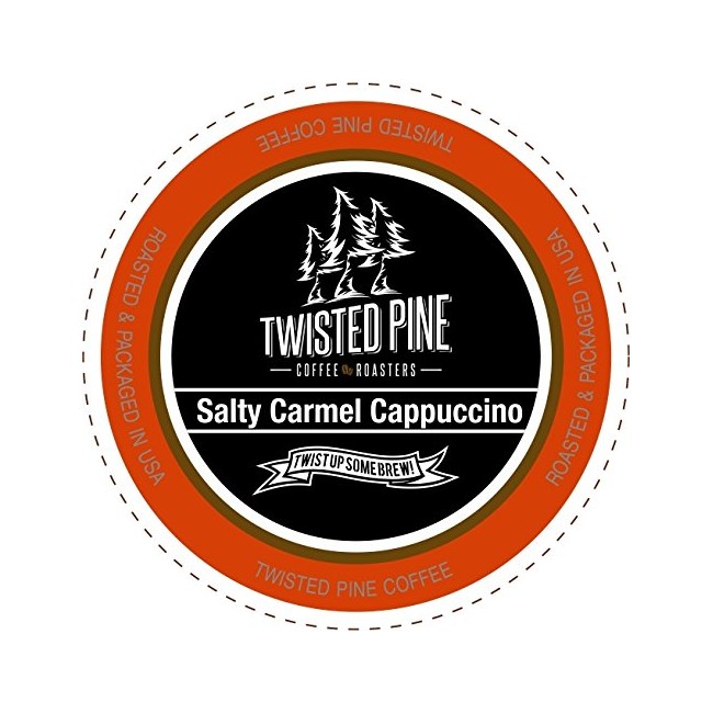 Twisted Pine Coffee Salty Caramel Flavored Cappuccino, Single-Serve Cups for Keurig K-Cup Brewers, 80 Count