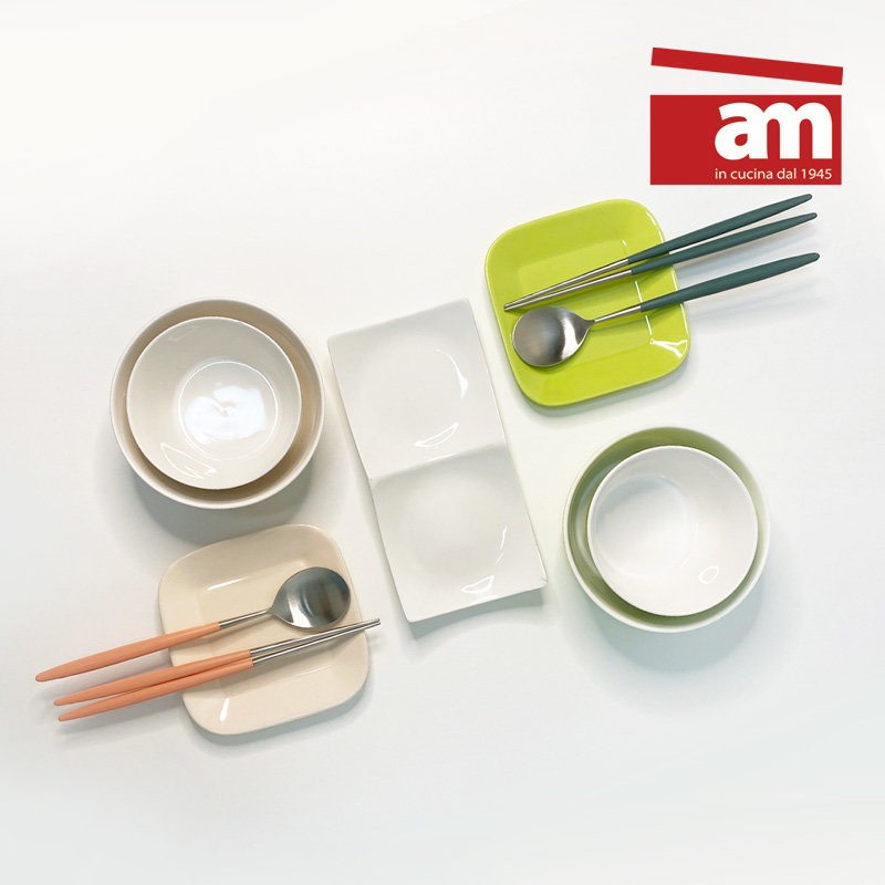 am Italian 4-person cutlery set solid round integrated 4P (spoon