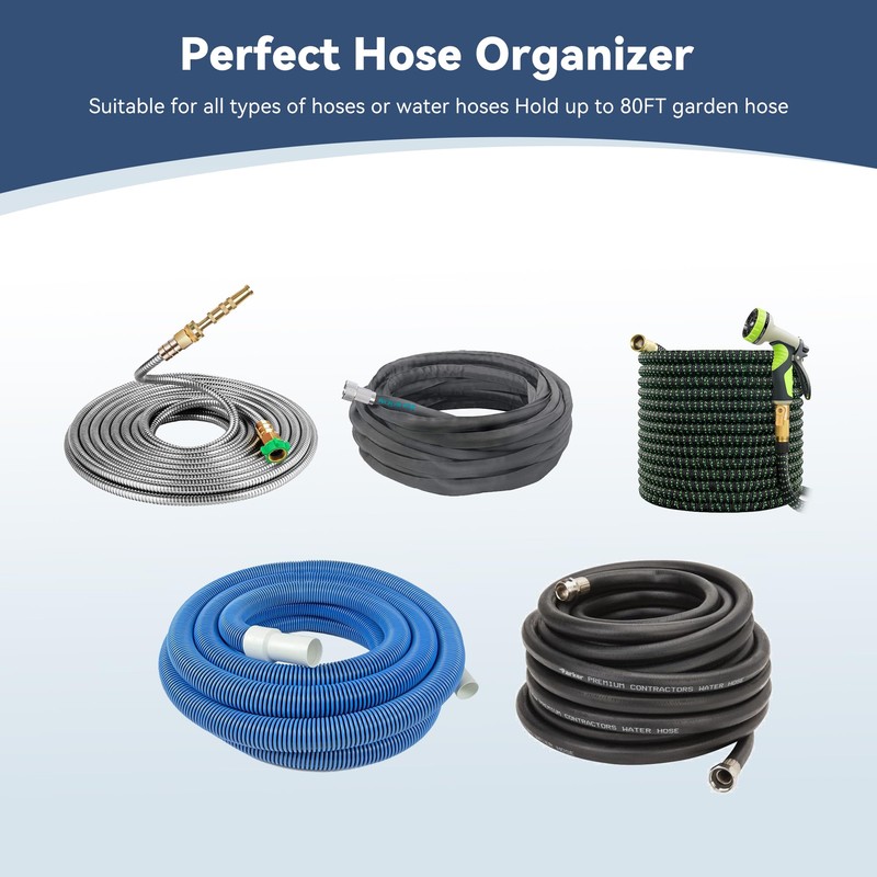 Heavy Duty Garden Hose Holder for Fence, Fits 2" Railings,