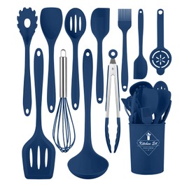 Kitchen Utensils Set-12 Pieces Silicone Cooking Utensils Set (Dishwasher Safe) 392°F Heat Resistant Spatula Set,Kitchen Utensil Set for Nonstick Cookware,Best Kitchen Tools with Holder