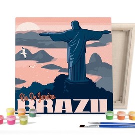 I Love Painting DIY Canvas Painting Kit 25x25cm Landmark_Brazil_Monte Cristo / 아이러브페인팅 DIY캔버스형 그림그리기 25x25cm 랜드마크브라질몬테 크리스토