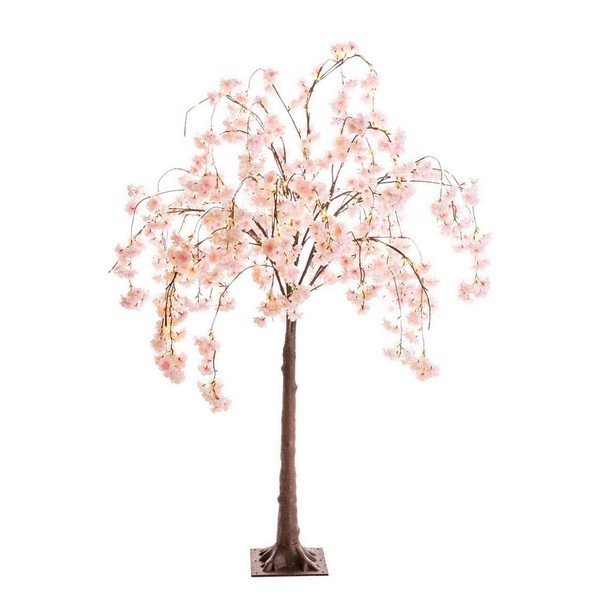 Plow & Hearth Small Lighted Faux Weeping Cherry Tree -