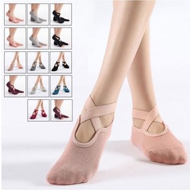HL] Non-Slip X-Cross Yoga Toe Socks Pilates 11. Flat Bottom (Light Pink)/ONESIZE 2ea
