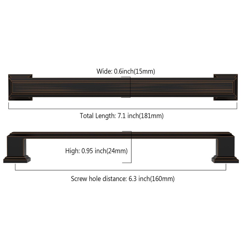 Asidrama 10 Pack 6.3 Inch(160mm) Oil Rubbed Bronze Cabinet pulls