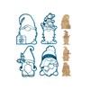 4 Piece Christmas Garden Gnome Cookie Cutter Set - Includes