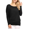 WT826 Womens Batwing Long Sleeve Top XL Black