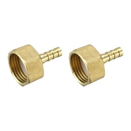 QUARKZMAN 6.5 mm Spikes x G1/2 Female Thread Brass Barbed Hose Assembly x 2 Pieces Pipe Connection Adapter for Hose Connection Gold Tone