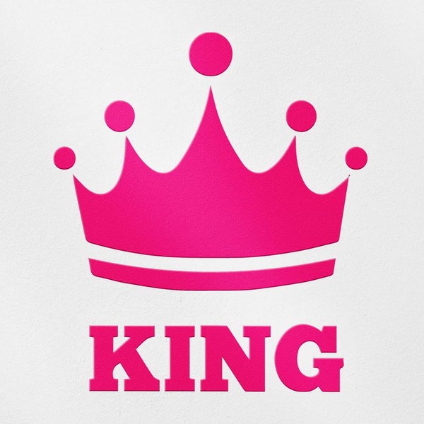 Transparent Decal Stickers of King Crown (Pink) Premium Waterproof Vinyl