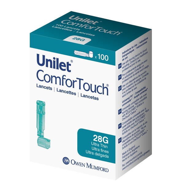 UNILET ComforTouch Ultra Thin (28G) Lancets, 100ct