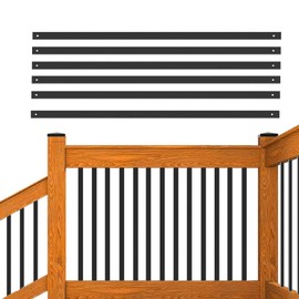 HZIU 25 Pack Metal Deck Balusters 32.25" Staircase Spindles, 3X1 CM Hollow Round Black Railing for Porch (26, 32.25'')