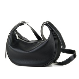 DONNAIN Halbmond Tasche Damen Echtleder Leder, Crossbody Bag Damen Leder, Half Moon Bag Damen mit verstellbarer Riemen, Damen Halbmond Crossbody Schultertasche, Umhängetasche Damen, Schwarz , M