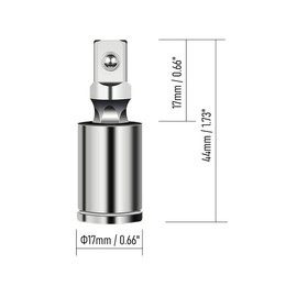 FOCMKEAS 1/4" Universal Joint Swivel Socket Adapter, Impact Socket Extension, CR-V Steel, 3PCS