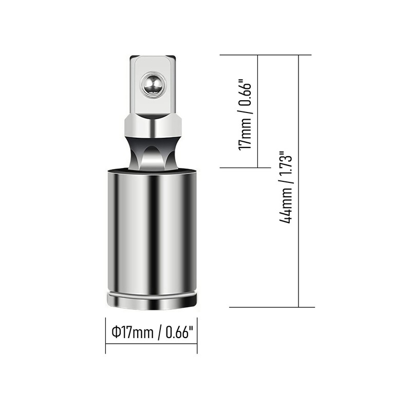 FOCMKEAS 1/4" Universal Joint Swivel Socket Adapter, Impact Socket Extension,