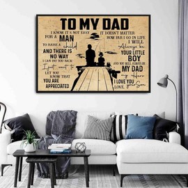 Fishing To My Dad Poster No Frame, Dad Fishing Poster, Dad Fishing Gift, Fathers Day Gift, Fishing Dad Gift Wall Decor - Size: 8 x 12 inch