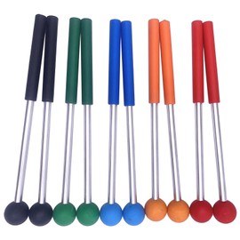 TUOREN Green Xylophone Mallets Glockenspiel Sticks Rubber Mallets Percussion Sticks for Tongue Drum, Glockenspiel, Xylophone, Chime, Woodblock, and Bells 9 Inch Long