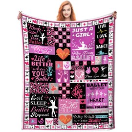Ballet Gifts Ballet Blanket Ultra Soft Lightweight Throw Blanket Ballet Lovers Gifts for Girls Christmas Birthday Gifts 50"X40"