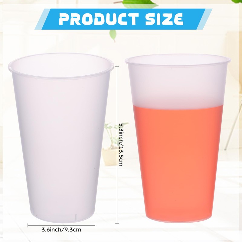 180 Pcs Frosted Plastic Cups 16 oz Clear Disposable Tumblers