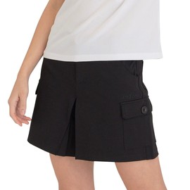 Delsol 7630 BK 4L Pleated Stretch Culottes Black Large Size Delsol Golf Golf Wear Women's Black Culotte, Black